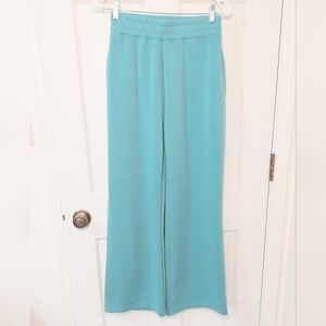 Ocean Drive Aqua Cloud Fleece Wide-Leg Pants, Size S